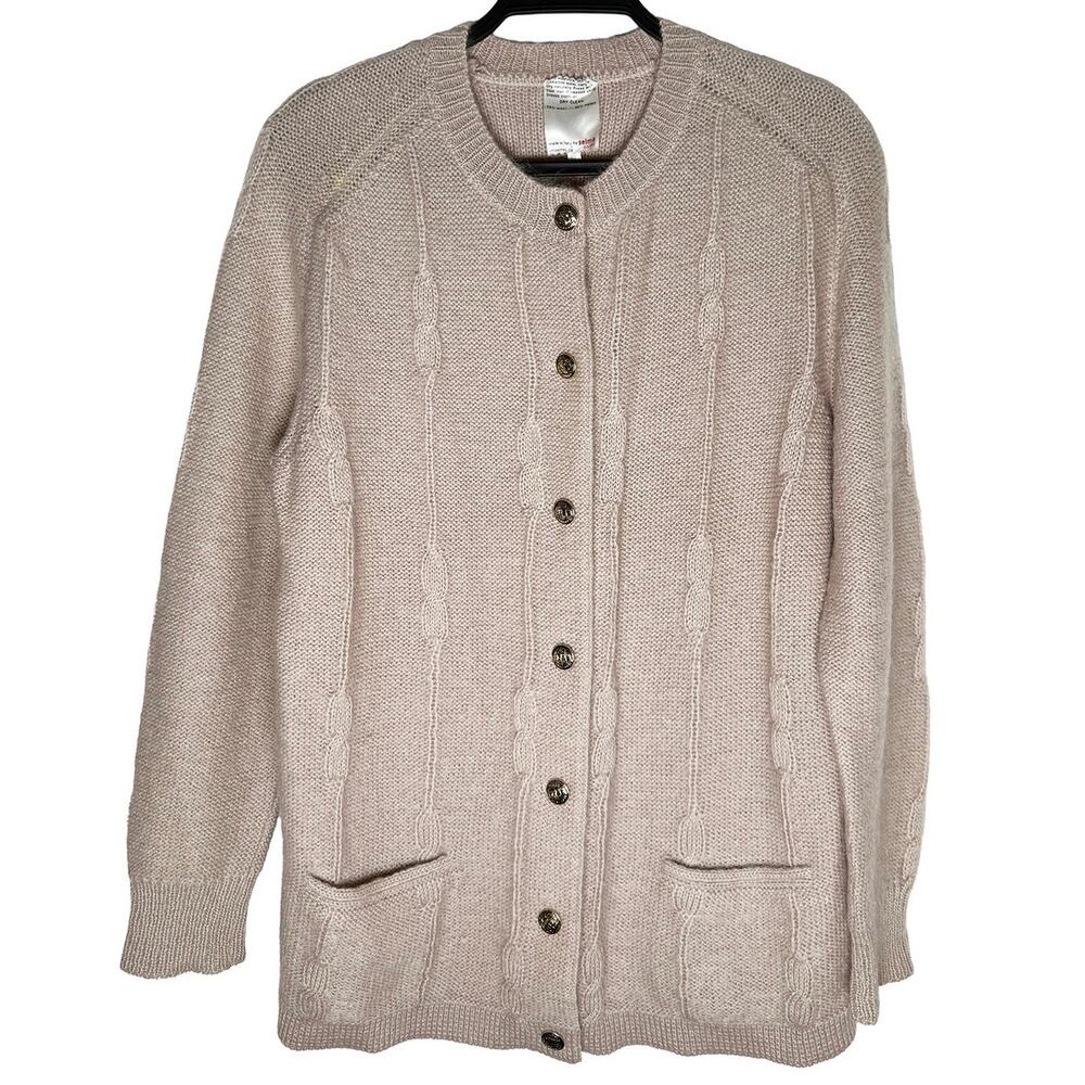 Vintage Made In Italy By Selma Milano Women's Mohair Wool Blend Cardigan Sweater